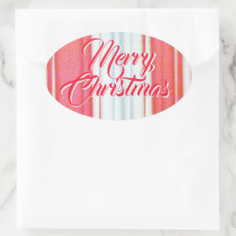 休日のストライプ 楕円形シール