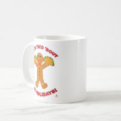 休日のタコのクリスマスジンジャーブレッドのユーモア コーヒーマグカップ (正面左)