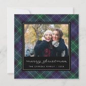 休日のタータンチェック|の正方形の写真カード シーズンカード (正面)