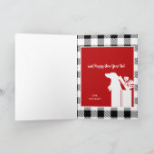 休日のダックスフントの格子縞 シーズンカード (内部)