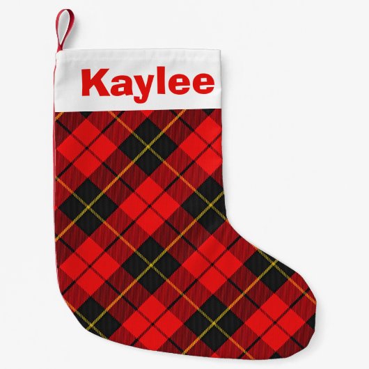 休日のチャームの一族のウォーレスのタータンチェック スモールクリスマスストッキング (正面)