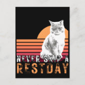 休日のディストressed 猫デザインスタイル ポストカード (正面)