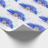 休日のハムスターのクリスマスのキャンディ・ケーンのギフト用包装紙 ラッピングペーパー (角)