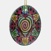 休日のハートの曼荼羅のオーナメント セラミックオーナメント (右)