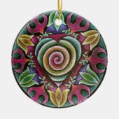 休日のハートの曼荼羅のオーナメント セラミックオーナメント (正面)