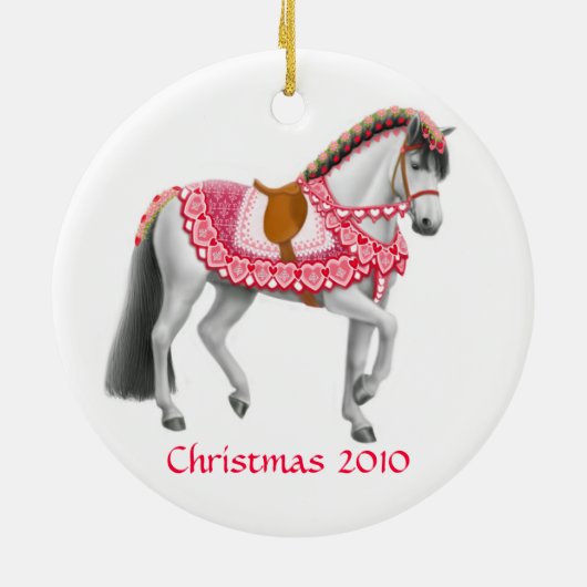 休日のハートパレードの馬のオーナメント セラミックオーナメント (裏面)