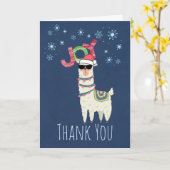 休日のバスケットありがとう | Christmas Llama Joy カード (黄色い花)