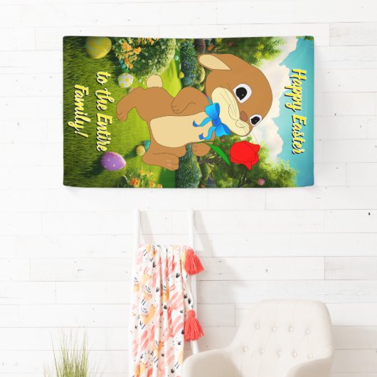 休日のバナー：カラフルイースターウサギ 横断幕 (インサイチュ)