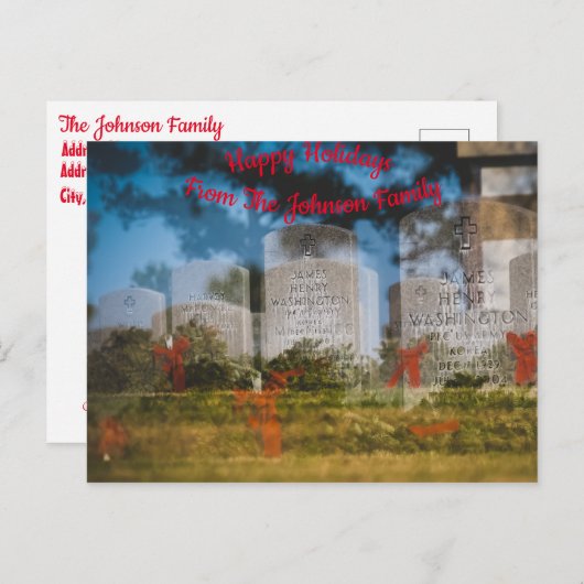 休日のパーソナライズされた退役軍人/軍隊のフォトカード ポストカード (正面/裏面)