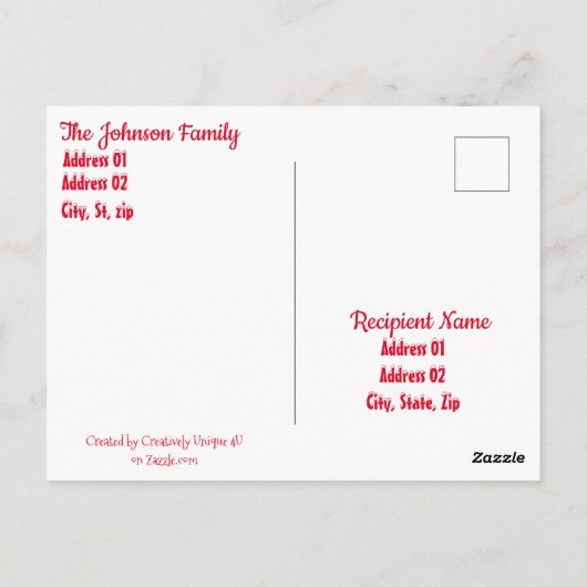 休日のパーソナライズされた退役軍人/軍隊のフォトカード ポストカード (裏面)