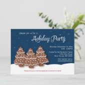 休日のパーティのクリスマスの招待の青 招待状 (スタンド正面)