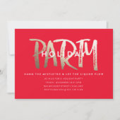 休日のパーティの招待状の//の金ゴールドホイル 招待状 (正面)