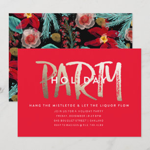 休日のパーティの招待状の//の金ゴールドホイル 招待状