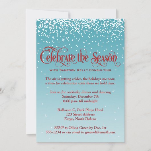 休日のパーティの招待状は|季節2を祝います 招待状 (正面)