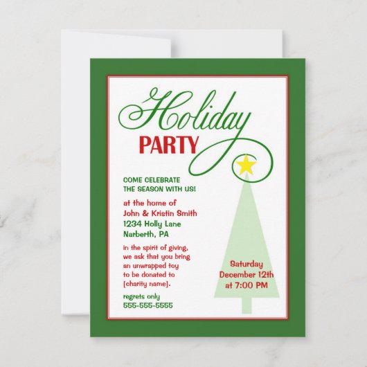 休日のパーティの招待状-カスタムな原因 招待状 (正面)