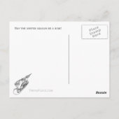 休日のパーティの招待状-熱狂するな小妖精や小人のそりの乗車 ポストカード (裏面)