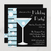 休日のパーティの雪玉のカクテルの招待状 招待状 (正面/裏面)