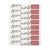 休日のヒイラギの差出人住所ラベル ラップアラウンドラベル (シート)