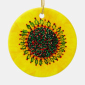 休日のヒマワリのクリスマスのオーナメント セラミックオーナメント (正面)