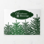 休日のフォトカード | クリスマスツリーの森 三つ折りクリスマスカード (カバー)