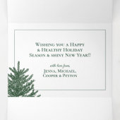 休日のフォトカード | クリスマスツリーの森 三つ折りクリスマスカード (内部中)