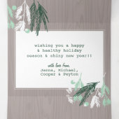 休日のフォトカード |クリスマスパステルパインズ 三つ折りクリスマスカード (内部中)