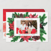 休日のフォトカード | パインミニマルモダンクリスマス シーズンカード (正面/裏面)