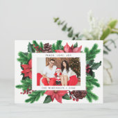休日のフォトカード | パインミニマルモダンクリスマス シーズンカード (スタンド正面)