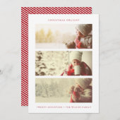 休日のフォトカード |モダン赤ミニマルクリスマス シーズンカード (正面/裏面)