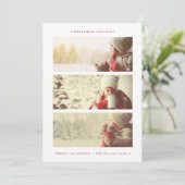 休日のフォトカード |モダン赤ミニマルクリスマス シーズンカード (スタンド正面)