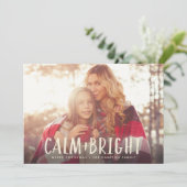 休日のフォトカード | 穏やかなモダン明るいクリスマス シーズンカード (スタンド正面)