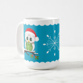 休日のフクロウのマグ15のoz コーヒーマグカップ (正面左)