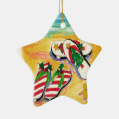 休日のフリップフロップ-星のオーナメント セラミックオーナメント (右)