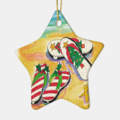 休日のフリップフロップ-星のオーナメント セラミックオーナメント (左)