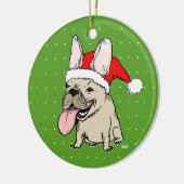 休日のフレンチ・ブルドッグのFrenchieのおもしろいなクリスマス セラミックオーナメント (左)