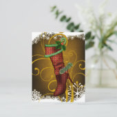 休日のブーツのクリスマスの郵便はがき シーズンポストカード (スタンド正面)