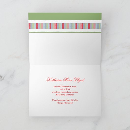 休日のベビーのくまによって折られる写真カード シーズンカード (内部)