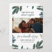 休日のベビー発表 招待状 (正面/裏面)