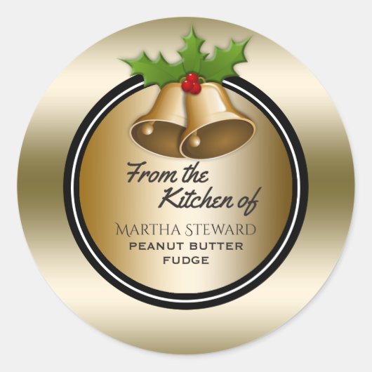 休日のベーキングエレガント金ゴールドからキッチン ラウンドシール (正面)