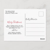 休日のホーム!家族の写真クリスマス ポストカード (裏面)