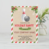 休日のボーリングのパーティの招待状 招待状 (スタンド正面)