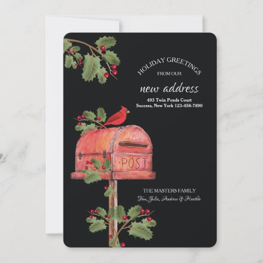 休日のポストの挨拶状 招待状 (正面)