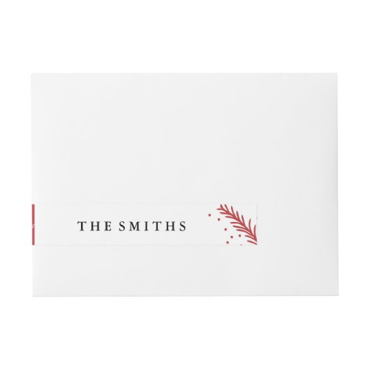 休日のマツクリスマスのラップアラウンドのラベル ラップアラウンド宛名ラベル (正面)