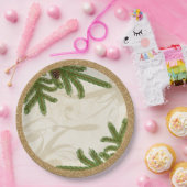 休日のマツ大枝心地よいおよび喜び ペーパープレート (パーティー)