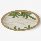 休日のマツ大枝心地よいおよび喜び ペーパープレート (アングル)