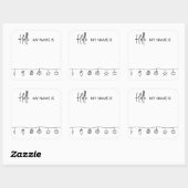 休日のミニマルクリスマス名タグパーティー スクエアシール (シート)