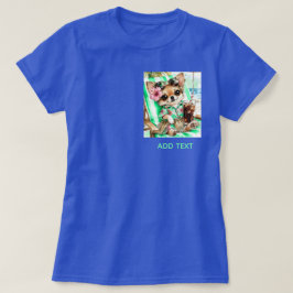 休日のメスチワワビーチリラクゼーション (アクア) Tシャツ