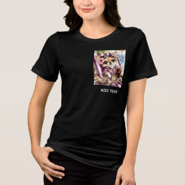 休日のメスチワワビーチリラクゼーション (プラム) トライブレンドTシャツ