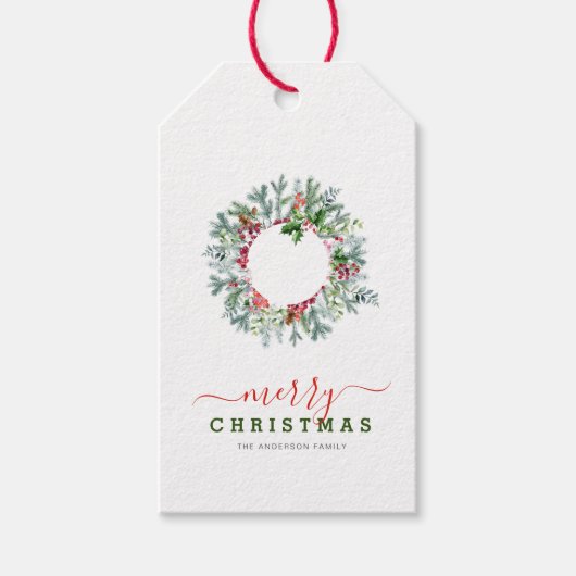 休日のモダンリース ギフトタグ (正面)