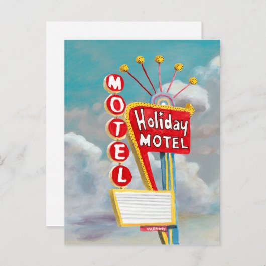 休日のモーテルの印 シーズンポストカード (正面/裏面)